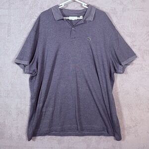 Lacoste Regular Fit Short Sleeve Polo Shirt Mens Size 4XL Blue Stripe Super Soft